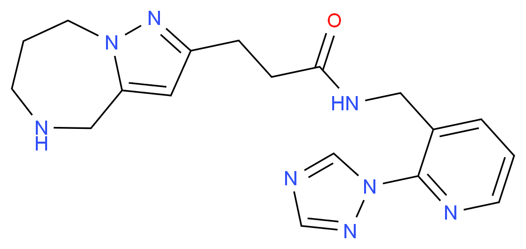 3-(5,6,7,8-tetrahydro-4H-pyrazolo[1,5-a][1,4]diazepin-2-yl)-N-{[2-(1H-1,2,4-triazol-1-yl)-3-pyridinyl]methyl}propanamide_Molecular_structure_CAS_)