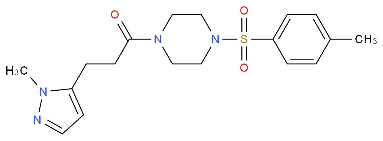 1-[(4-methylphenyl)sulfonyl]-4-[3-(1-methyl-1H-pyrazol-5-yl)propanoyl]piperazine_Molecular_structure_CAS_)
