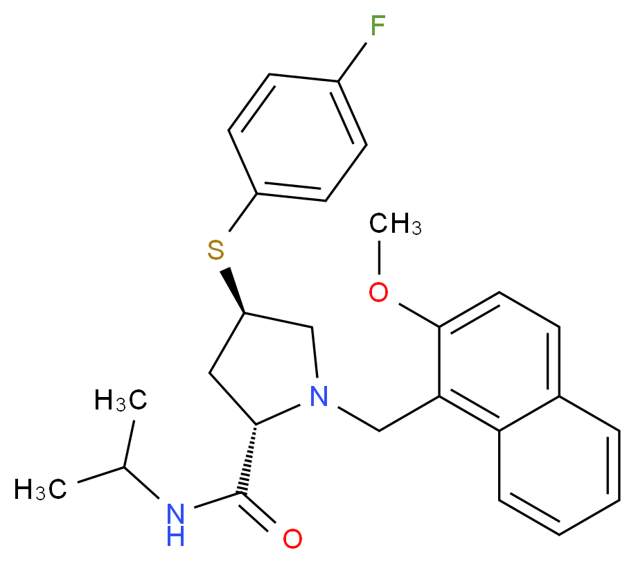 (4R)-4-[(4-fluorophenyl)thio]-N-isopropyl-1-[(2-methoxy-1-naphthyl)methyl]-L-prolinamide_Molecular_structure_CAS_)