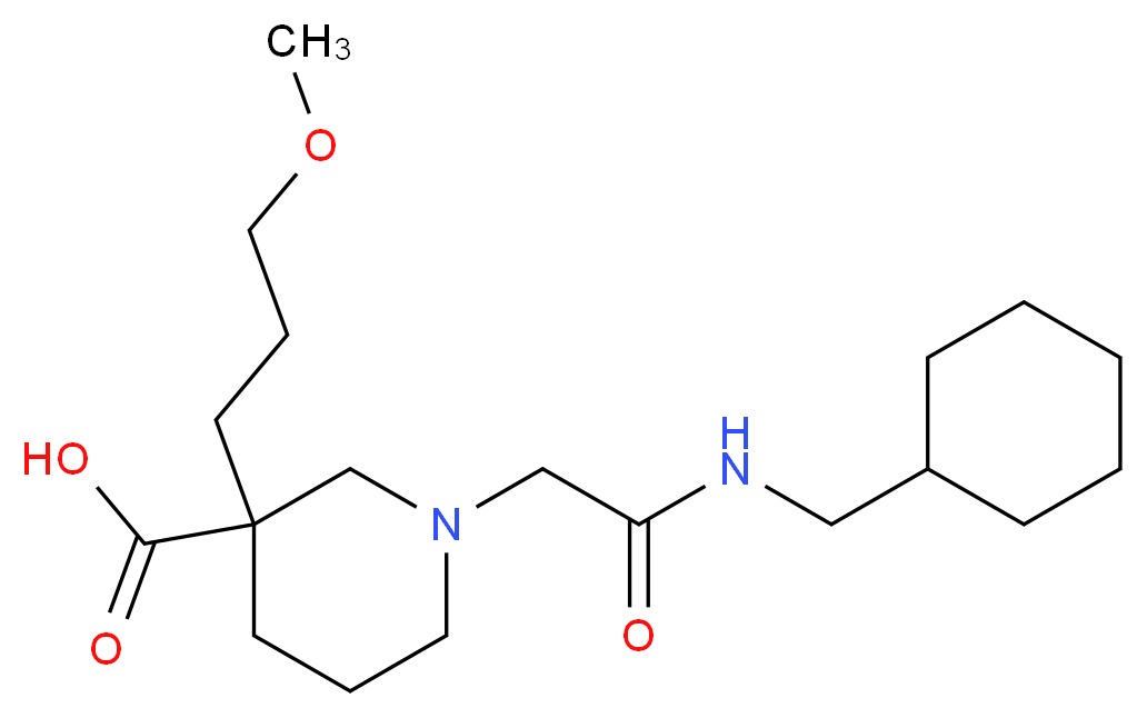 1-{2-[(cyclohexylmethyl)amino]-2-oxoethyl}-3-(3-methoxypropyl)-3-piperidinecarboxylic acid_Molecular_structure_CAS_)