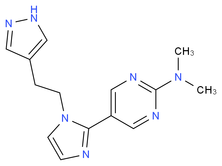 N,N-dimethyl-5-{1-[2-(1H-pyrazol-4-yl)ethyl]-1H-imidazol-2-yl}pyrimidin-2-amine_Molecular_structure_CAS_)