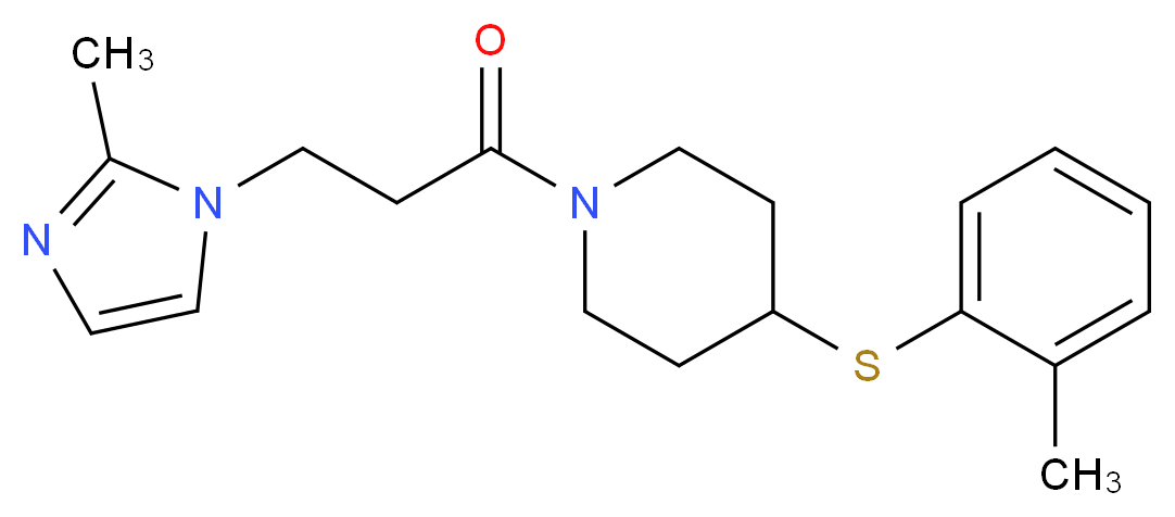1-[3-(2-methyl-1H-imidazol-1-yl)propanoyl]-4-[(2-methylphenyl)thio]piperidine_Molecular_structure_CAS_)