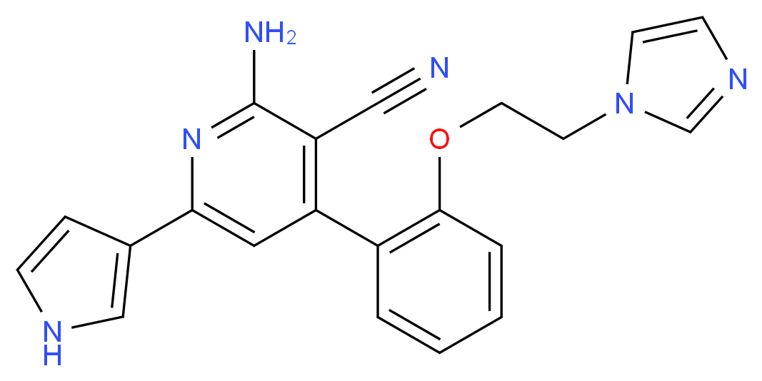 2-amino-4-{2-[2-(1H-imidazol-1-yl)ethoxy]phenyl}-6-(1H-pyrrol-3-yl)nicotinonitrile_Molecular_structure_CAS_)