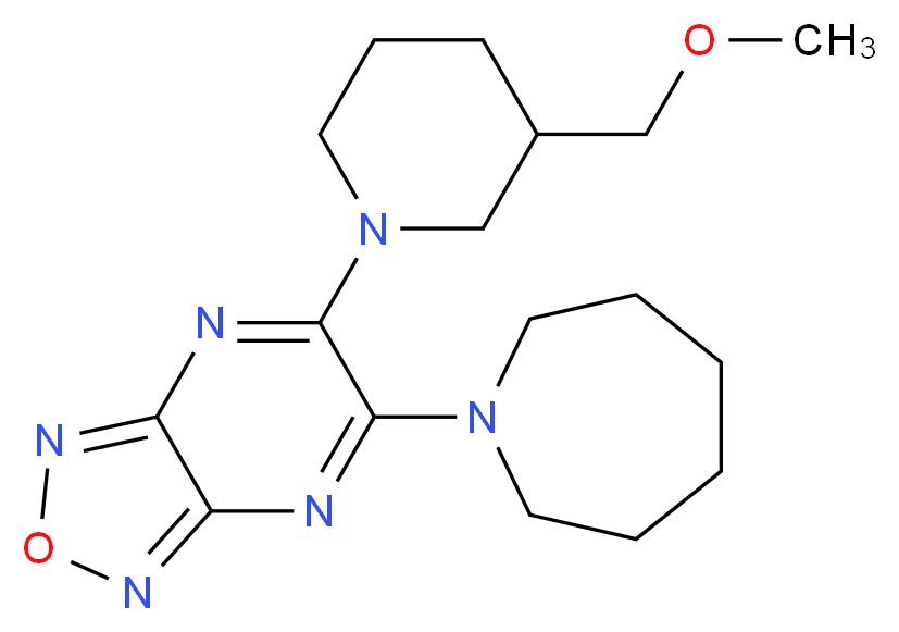 5-(1-azepanyl)-6-[3-(methoxymethyl)-1-piperidinyl][1,2,5]oxadiazolo[3,4-b]pyrazine_Molecular_structure_CAS_)
