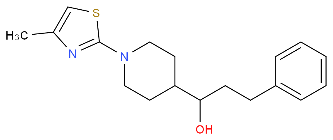 1-[1-(4-methyl-1,3-thiazol-2-yl)piperidin-4-yl]-3-phenylpropan-1-ol_Molecular_structure_CAS_)