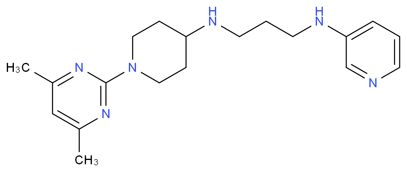 N-[1-(4,6-dimethylpyrimidin-2-yl)piperidin-4-yl]-N'-pyridin-3-ylpropane-1,3-diamine_Molecular_structure_CAS_)