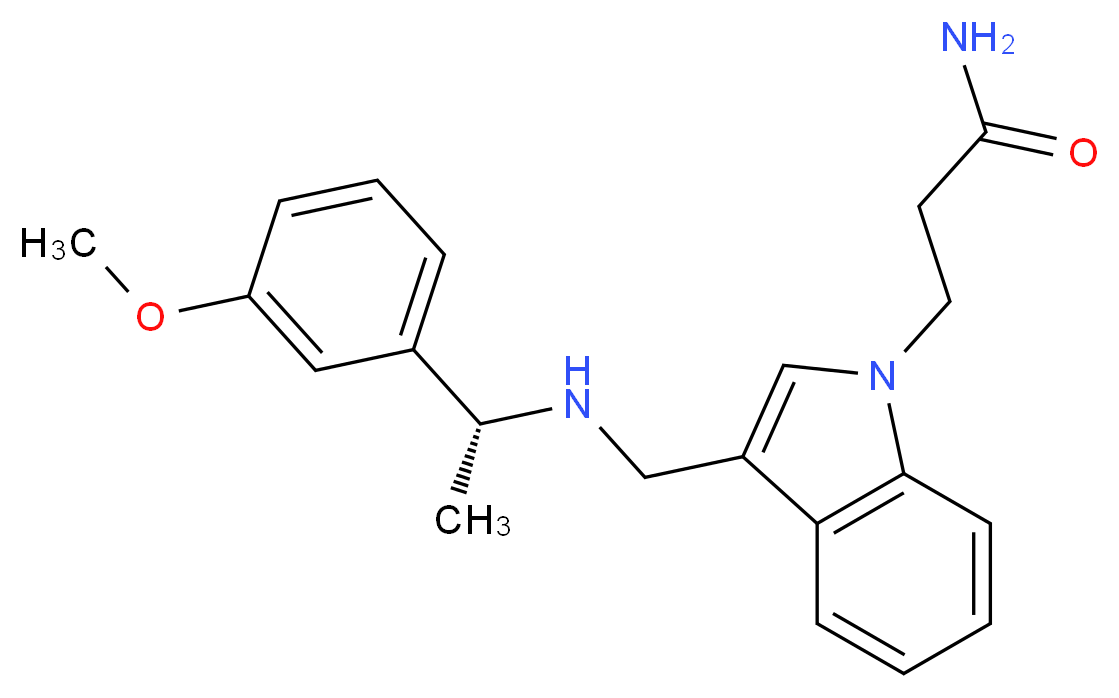 3-[3-({[(1R)-1-(3-methoxyphenyl)ethyl]amino}methyl)-1H-indol-1-yl]propanamide_Molecular_structure_CAS_)