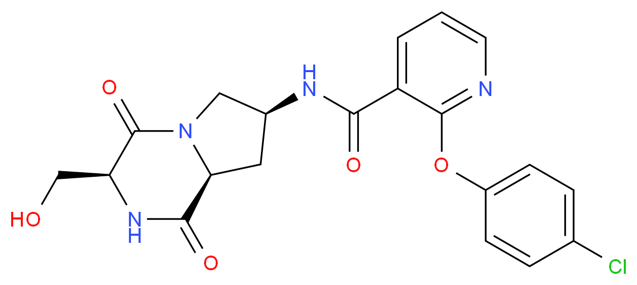 2-(4-chlorophenoxy)-N-[(3S,7S,8aS)-3-(hydroxymethyl)-1,4-dioxooctahydropyrrolo[1,2-a]pyrazin-7-yl]nicotinamide_Molecular_structure_CAS_)