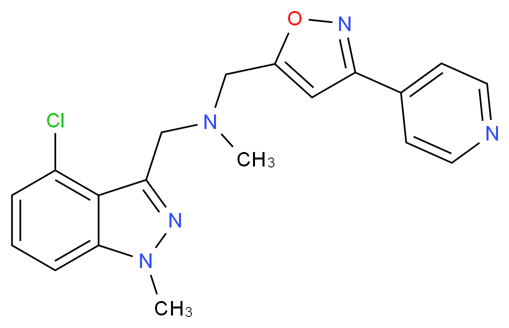 1-(4-chloro-1-methyl-1H-indazol-3-yl)-N-methyl-N-{[3-(4-pyridinyl)-5-isoxazolyl]methyl}methanamine_Molecular_structure_CAS_)