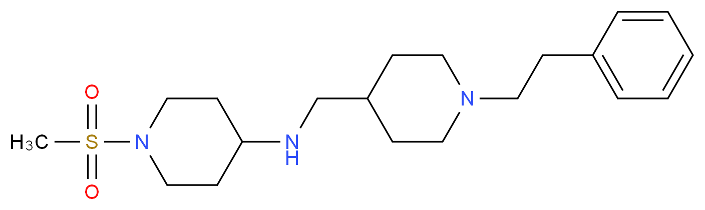 1-(methylsulfonyl)-N-{[1-(2-phenylethyl)piperidin-4-yl]methyl}piperidin-4-amine_Molecular_structure_CAS_)