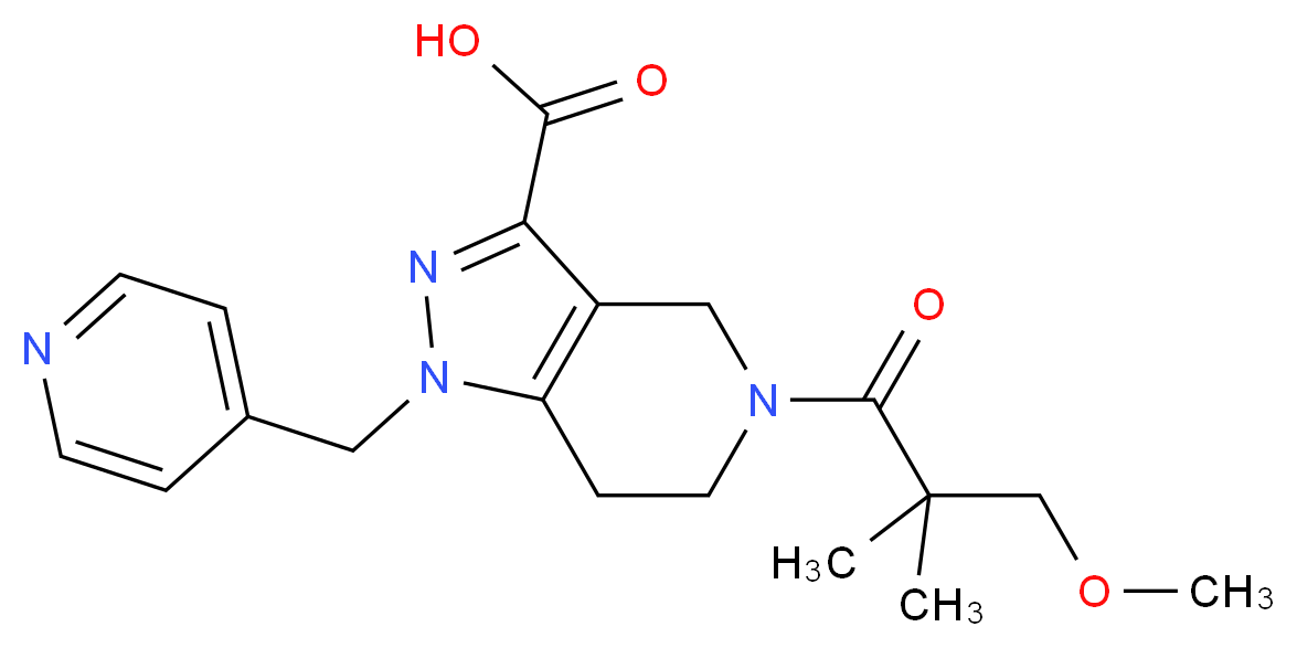 5-(3-methoxy-2,2-dimethylpropanoyl)-1-(pyridin-4-ylmethyl)-4,5,6,7-tetrahydro-1H-pyrazolo[4,3-c]pyridine-3-carboxylic acid_Molecular_structure_CAS_)