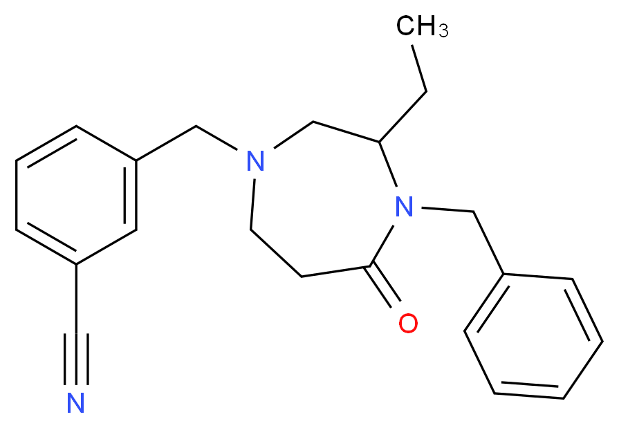 3-[(4-benzyl-3-ethyl-5-oxo-1,4-diazepan-1-yl)methyl]benzonitrile_Molecular_structure_CAS_)