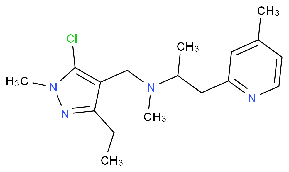 N-[(5-chloro-3-ethyl-1-methyl-1H-pyrazol-4-yl)methyl]-N-methyl-1-(4-methylpyridin-2-yl)propan-2-amine_Molecular_structure_CAS_)