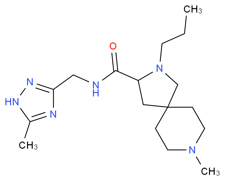 8-methyl-N-[(5-methyl-1H-1,2,4-triazol-3-yl)methyl]-2-propyl-2,8-diazaspiro[4.5]decane-3-carboxamide_Molecular_structure_CAS_)
