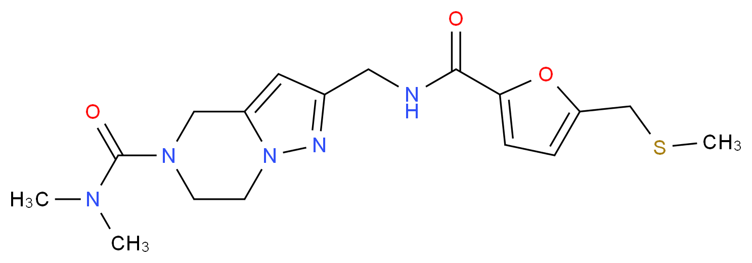 N,N-dimethyl-2-[({5-[(methylthio)methyl]-2-furoyl}amino)methyl]-6,7-dihydropyrazolo[1,5-a]pyrazine-5(4H)-carboxamide_Molecular_structure_CAS_)