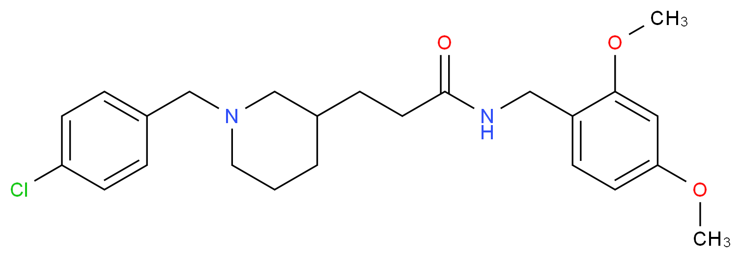 3-[1-(4-chlorobenzyl)-3-piperidinyl]-N-(2,4-dimethoxybenzyl)propanamide_Molecular_structure_CAS_)