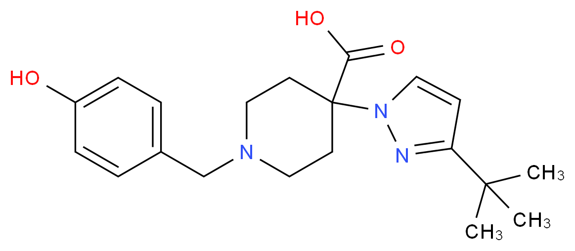 4-(3-tert-butyl-1H-pyrazol-1-yl)-1-(4-hydroxybenzyl)piperidine-4-carboxylic acid_Molecular_structure_CAS_)