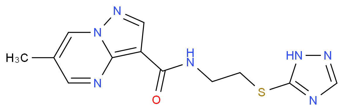 6-methyl-N-[2-(1H-1,2,4-triazol-5-ylthio)ethyl]pyrazolo[1,5-a]pyrimidine-3-carboxamide_Molecular_structure_CAS_)