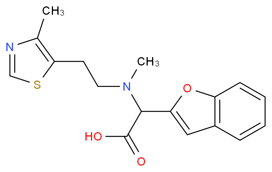 1-benzofuran-2-yl{methyl[2-(4-methyl-1,3-thiazol-5-yl)ethyl]amino}acetic acid_Molecular_structure_CAS_)