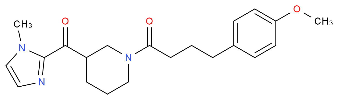 {1-[4-(4-methoxyphenyl)butanoyl]-3-piperidinyl}(1-methyl-1H-imidazol-2-yl)methanone_Molecular_structure_CAS_)