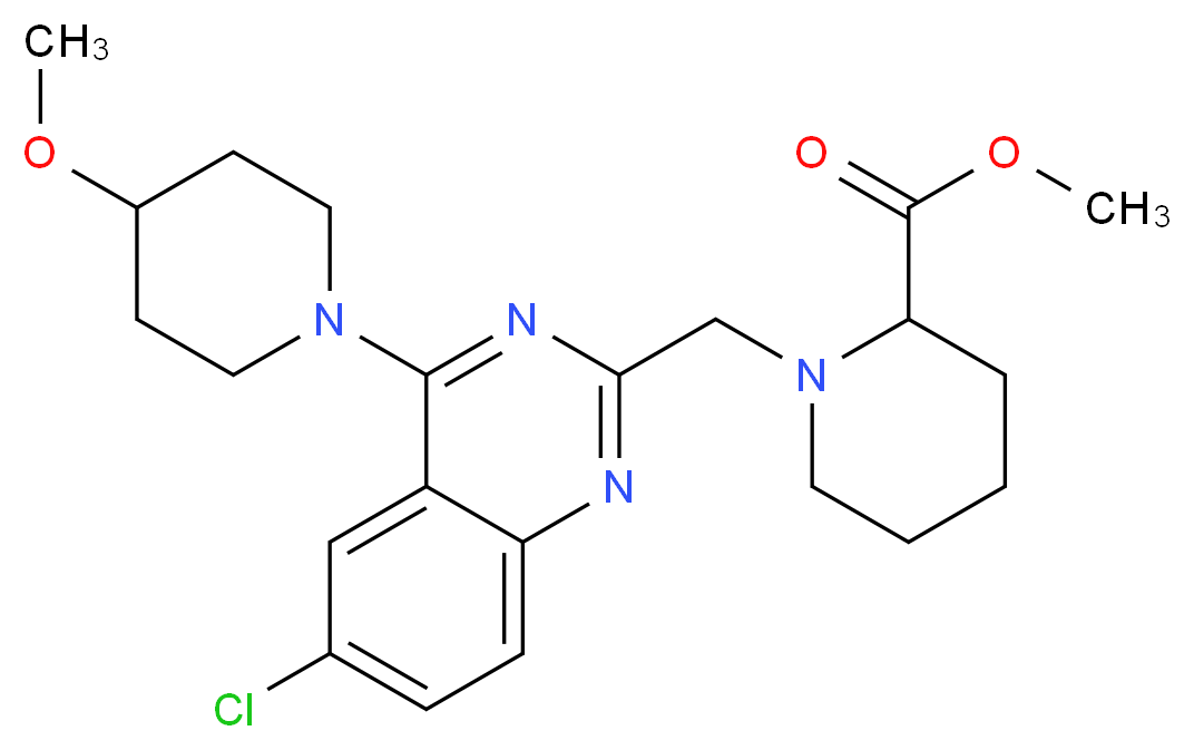 methyl 1-{[6-chloro-4-(4-methoxy-1-piperidinyl)-2-quinazolinyl]methyl}-2-piperidinecarboxylate_Molecular_structure_CAS_)