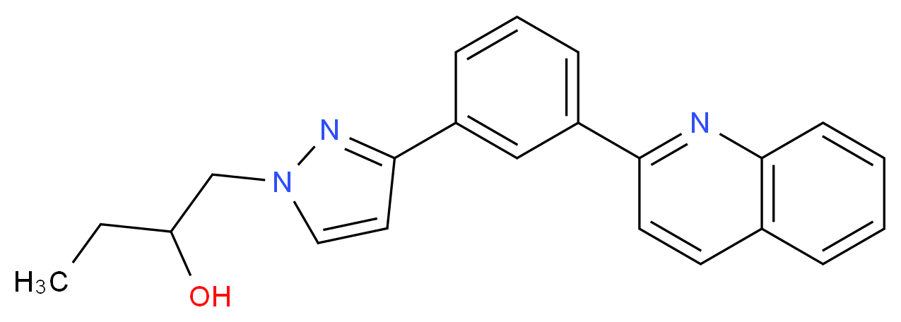 1-{3-[3-(2-quinolinyl)phenyl]-1H-pyrazol-1-yl}-2-butanol_Molecular_structure_CAS_)