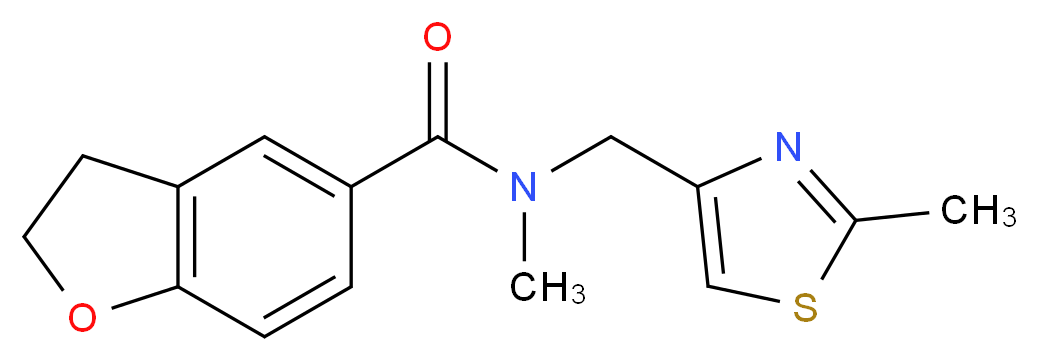 N-methyl-N-[(2-methyl-1,3-thiazol-4-yl)methyl]-2,3-dihydro-1-benzofuran-5-carboxamide_Molecular_structure_CAS_)