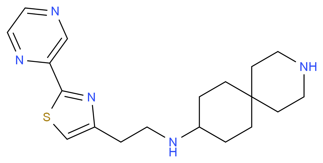 N-[2-(2-pyrazin-2-yl-1,3-thiazol-4-yl)ethyl]-3-azaspiro[5.5]undecan-9-amine_Molecular_structure_CAS_)
