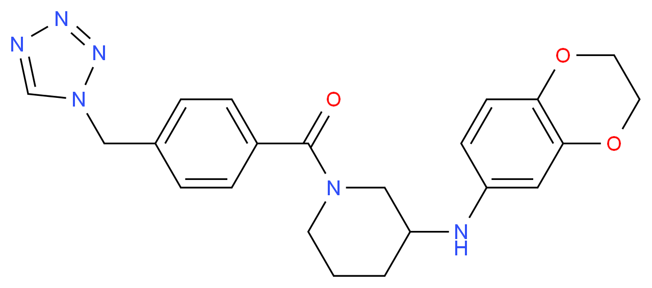 N-(2,3-dihydro-1,4-benzodioxin-6-yl)-1-[4-(1H-tetrazol-1-ylmethyl)benzoyl]-3-piperidinamine_Molecular_structure_CAS_)