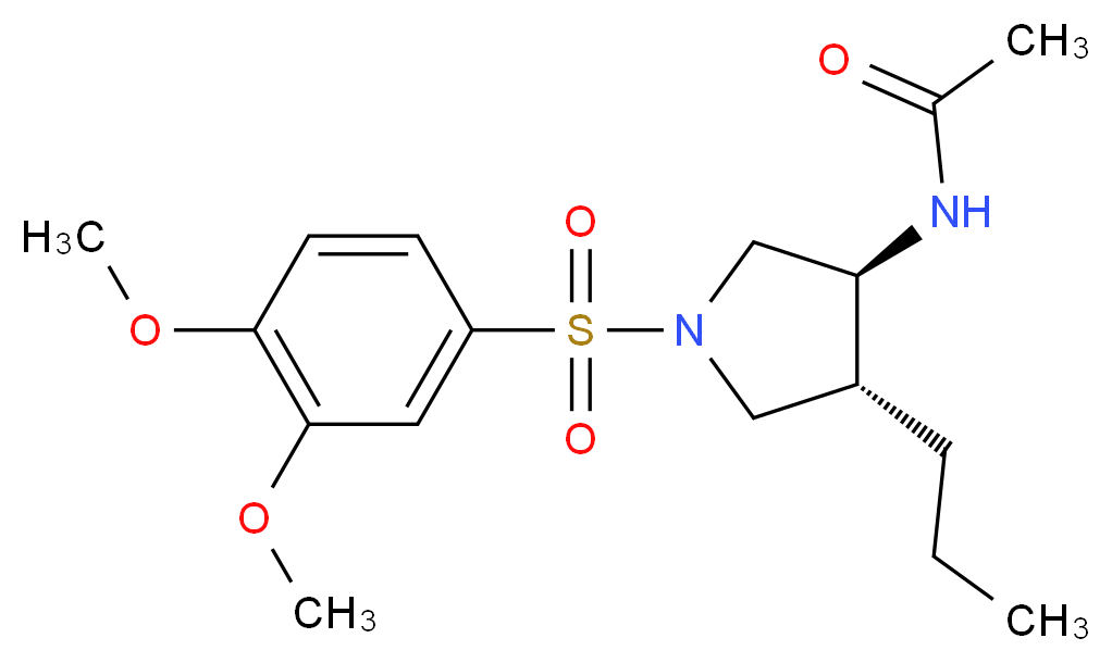 N-{(3S*,4R*)-1-[(3,4-dimethoxyphenyl)sulfonyl]-4-propyl-3-pyrrolidinyl}acetamide_Molecular_structure_CAS_)