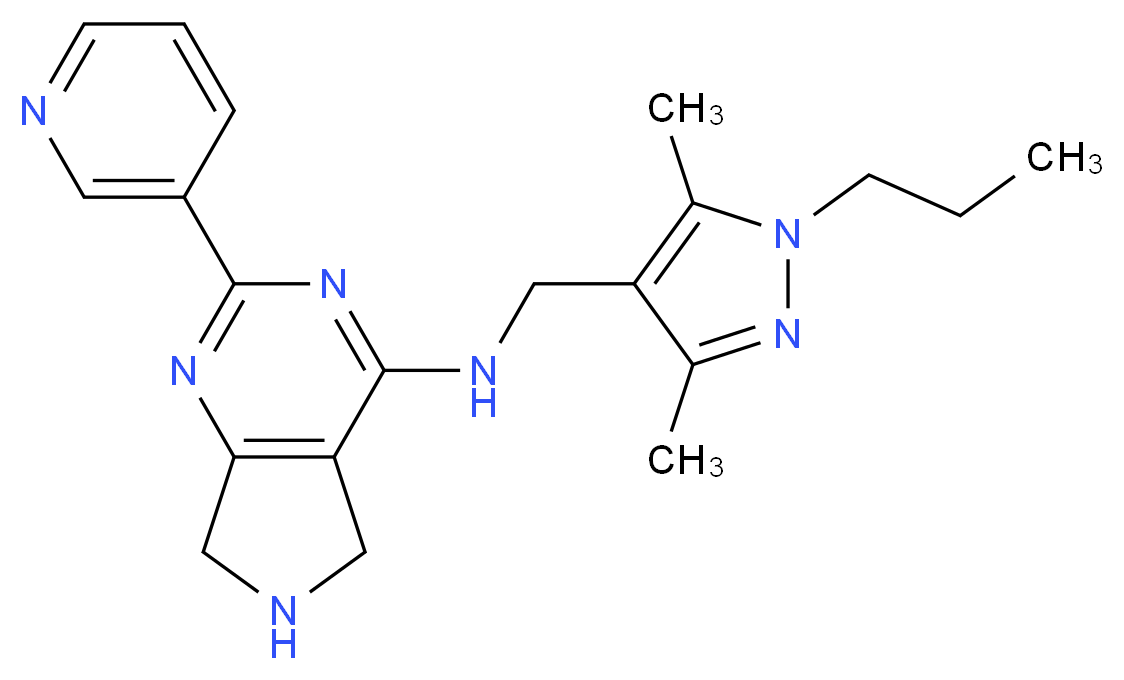 N-[(3,5-dimethyl-1-propyl-1H-pyrazol-4-yl)methyl]-2-(3-pyridinyl)-6,7-dihydro-5H-pyrrolo[3,4-d]pyrimidin-4-amine_Molecular_structure_CAS_)
