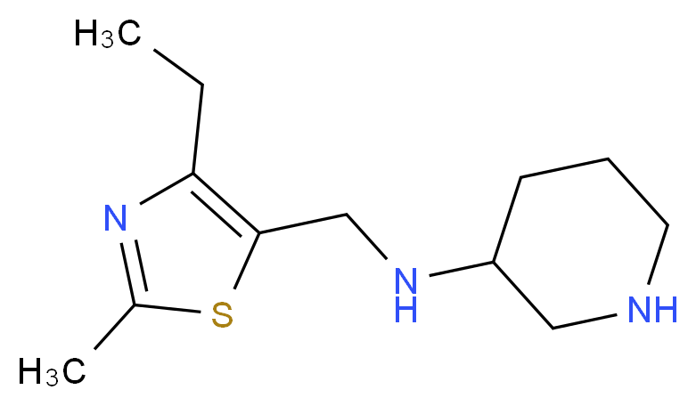 N-[(4-ethyl-2-methyl-1,3-thiazol-5-yl)methyl]piperidin-3-amine_Molecular_structure_CAS_)