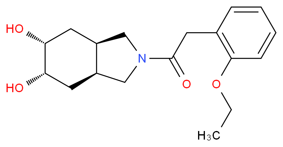 (3aR*,5R*,6S*,7aS*)-2-[(2-ethoxyphenyl)acetyl]octahydro-1H-isoindole-5,6-diol_Molecular_structure_CAS_)