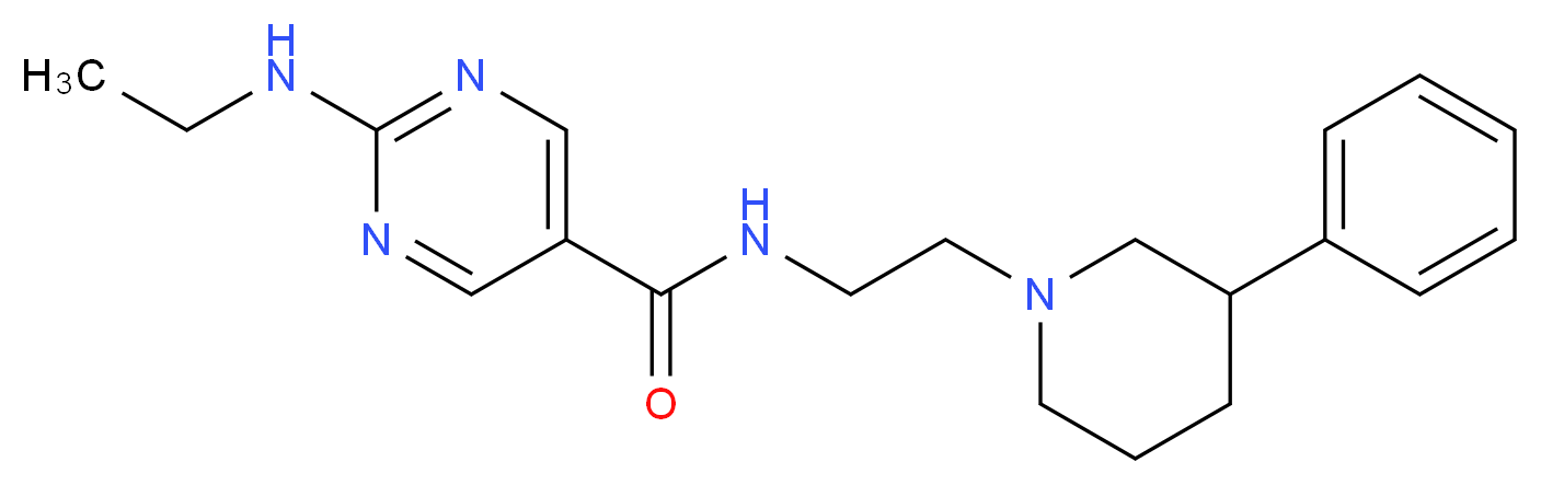 2-(ethylamino)-N-[2-(3-phenyl-1-piperidinyl)ethyl]-5-pyrimidinecarboxamide_Molecular_structure_CAS_)