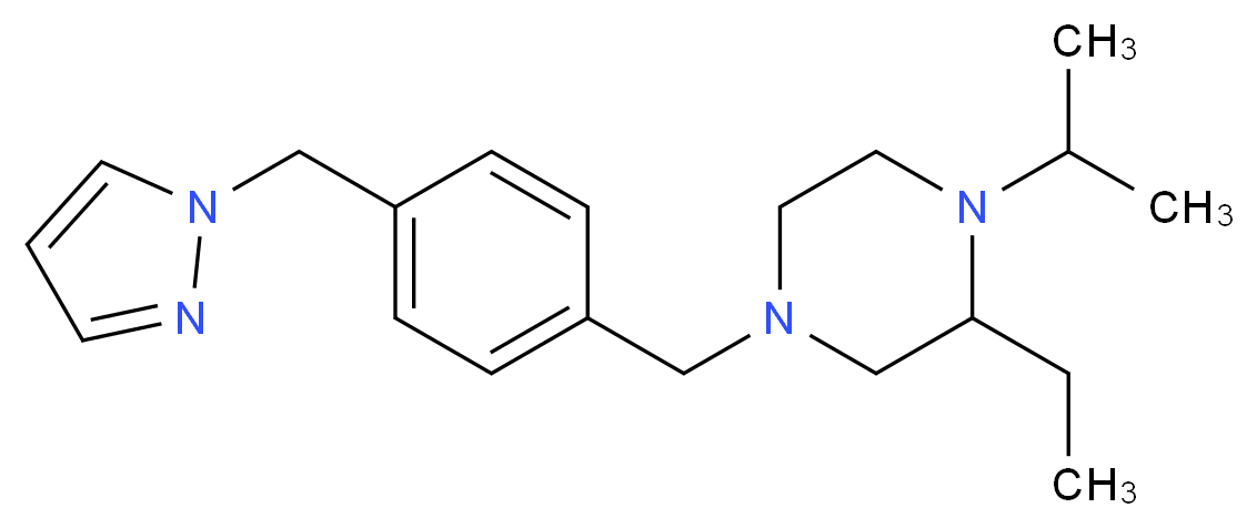 2-ethyl-1-isopropyl-4-[4-(1H-pyrazol-1-ylmethyl)benzyl]piperazine_Molecular_structure_CAS_)