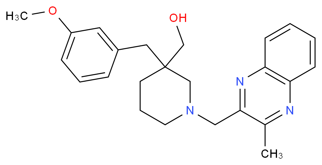 {3-(3-methoxybenzyl)-1-[(3-methyl-2-quinoxalinyl)methyl]-3-piperidinyl}methanol_Molecular_structure_CAS_)