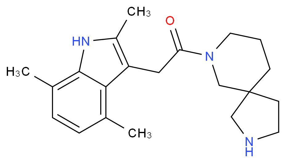 7-[(2,4,7-trimethyl-1H-indol-3-yl)acetyl]-2,7-diazaspiro[4.5]decane_Molecular_structure_CAS_)
