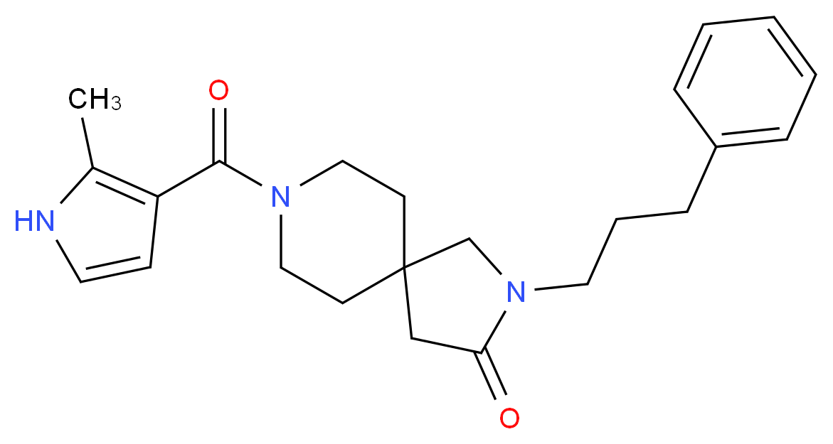 8-[(2-methyl-1H-pyrrol-3-yl)carbonyl]-2-(3-phenylpropyl)-2,8-diazaspiro[4.5]decan-3-one_Molecular_structure_CAS_)