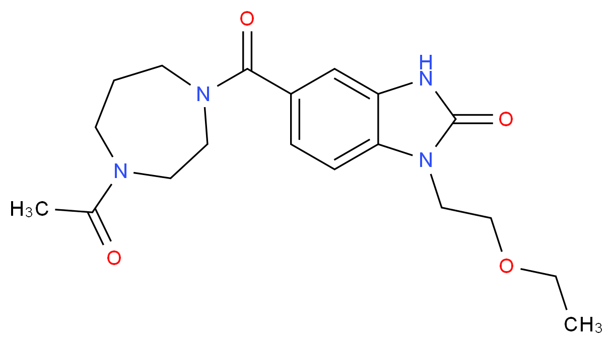 5-[(4-acetyl-1,4-diazepan-1-yl)carbonyl]-1-(2-ethoxyethyl)-1,3-dihydro-2H-benzimidazol-2-one_Molecular_structure_CAS_)