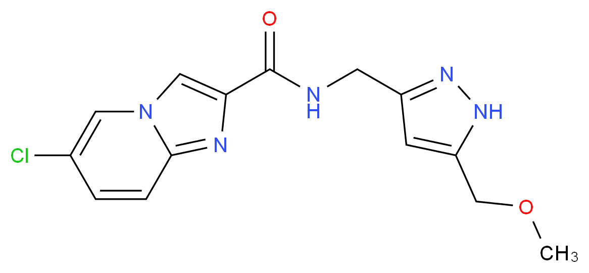 6-chloro-N-{[5-(methoxymethyl)-1H-pyrazol-3-yl]methyl}imidazo[1,2-a]pyridine-2-carboxamide_Molecular_structure_CAS_)