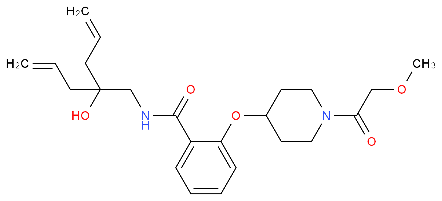 N-(2-allyl-2-hydroxy-4-penten-1-yl)-2-{[1-(methoxyacetyl)-4-piperidinyl]oxy}benzamide_Molecular_structure_CAS_)