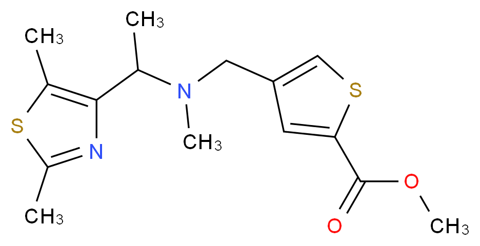 methyl 4-{[[1-(2,5-dimethyl-1,3-thiazol-4-yl)ethyl](methyl)amino]methyl}-2-thiophenecarboxylate_Molecular_structure_CAS_)