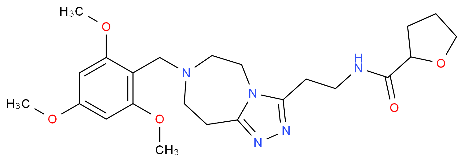 N-{2-[7-(2,4,6-trimethoxybenzyl)-6,7,8,9-tetrahydro-5H-[1,2,4]triazolo[4,3-d][1,4]diazepin-3-yl]ethyl}tetrahydro-2-furancarboxamide_Molecular_structure_CAS_)