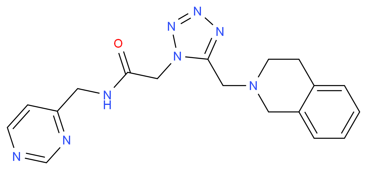 2-[5-(3,4-dihydroisoquinolin-2(1H)-ylmethyl)-1H-tetrazol-1-yl]-N-(pyrimidin-4-ylmethyl)acetamide_Molecular_structure_CAS_)