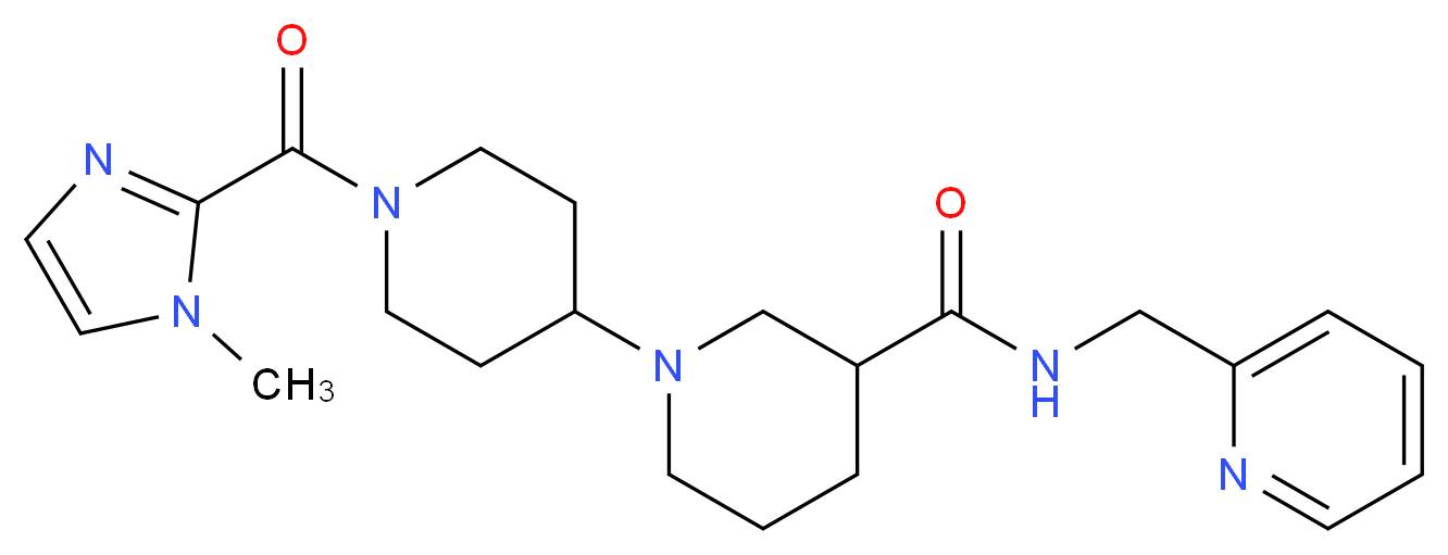 1'-[(1-methyl-1H-imidazol-2-yl)carbonyl]-N-(pyridin-2-ylmethyl)-1,4'-bipiperidine-3-carboxamide_Molecular_structure_CAS_)