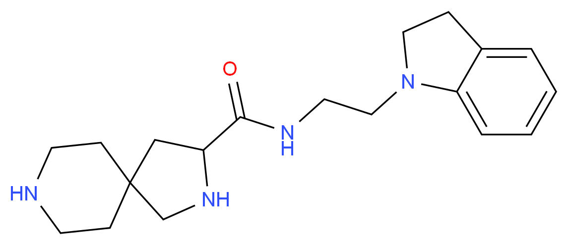 N-[2-(2,3-dihydro-1H-indol-1-yl)ethyl]-2,8-diazaspiro[4.5]decane-3-carboxamide_Molecular_structure_CAS_)