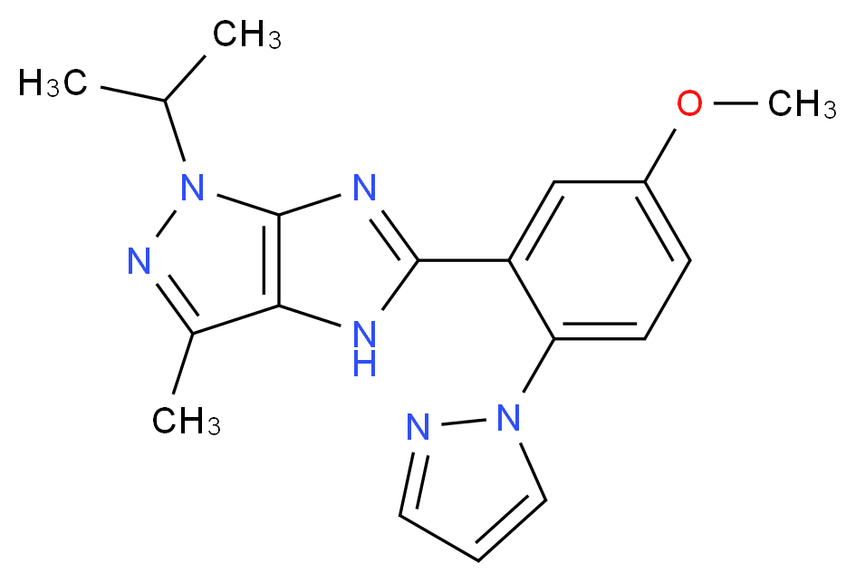 1-isopropyl-5-[5-methoxy-2-(1H-pyrazol-1-yl)phenyl]-3-methyl-1,4-dihydroimidazo[4,5-c]pyrazole_Molecular_structure_CAS_)