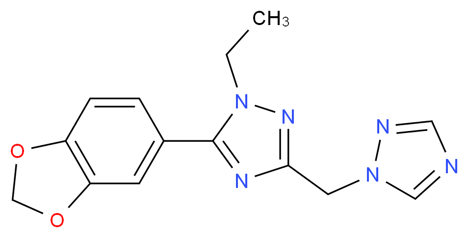 5-(1,3-benzodioxol-5-yl)-1-ethyl-3-(1H-1,2,4-triazol-1-ylmethyl)-1H-1,2,4-triazole_Molecular_structure_CAS_)