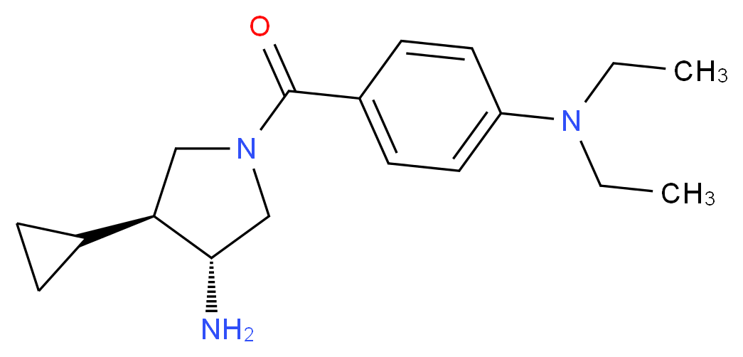 (3R*,4S*)-4-cyclopropyl-1-[4-(diethylamino)benzoyl]pyrrolidin-3-amine_Molecular_structure_CAS_)