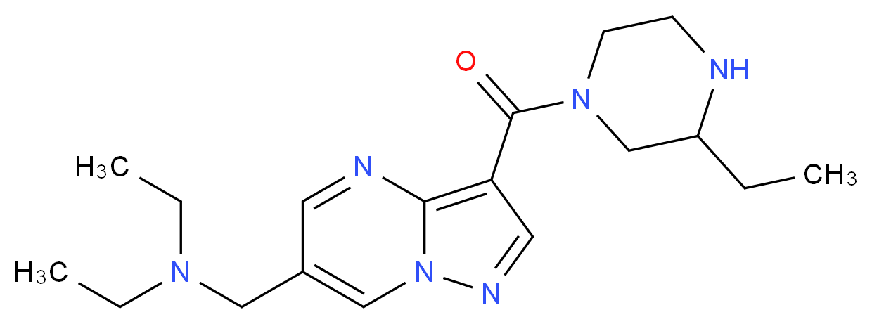 N-ethyl-N-({3-[(3-ethylpiperazin-1-yl)carbonyl]pyrazolo[1,5-a]pyrimidin-6-yl}methyl)ethanamine_Molecular_structure_CAS_)